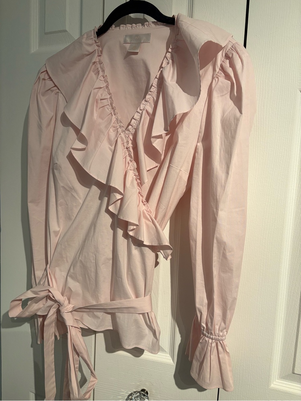 Rachel Parcell Light Pink Ruffle Wrap Blouse